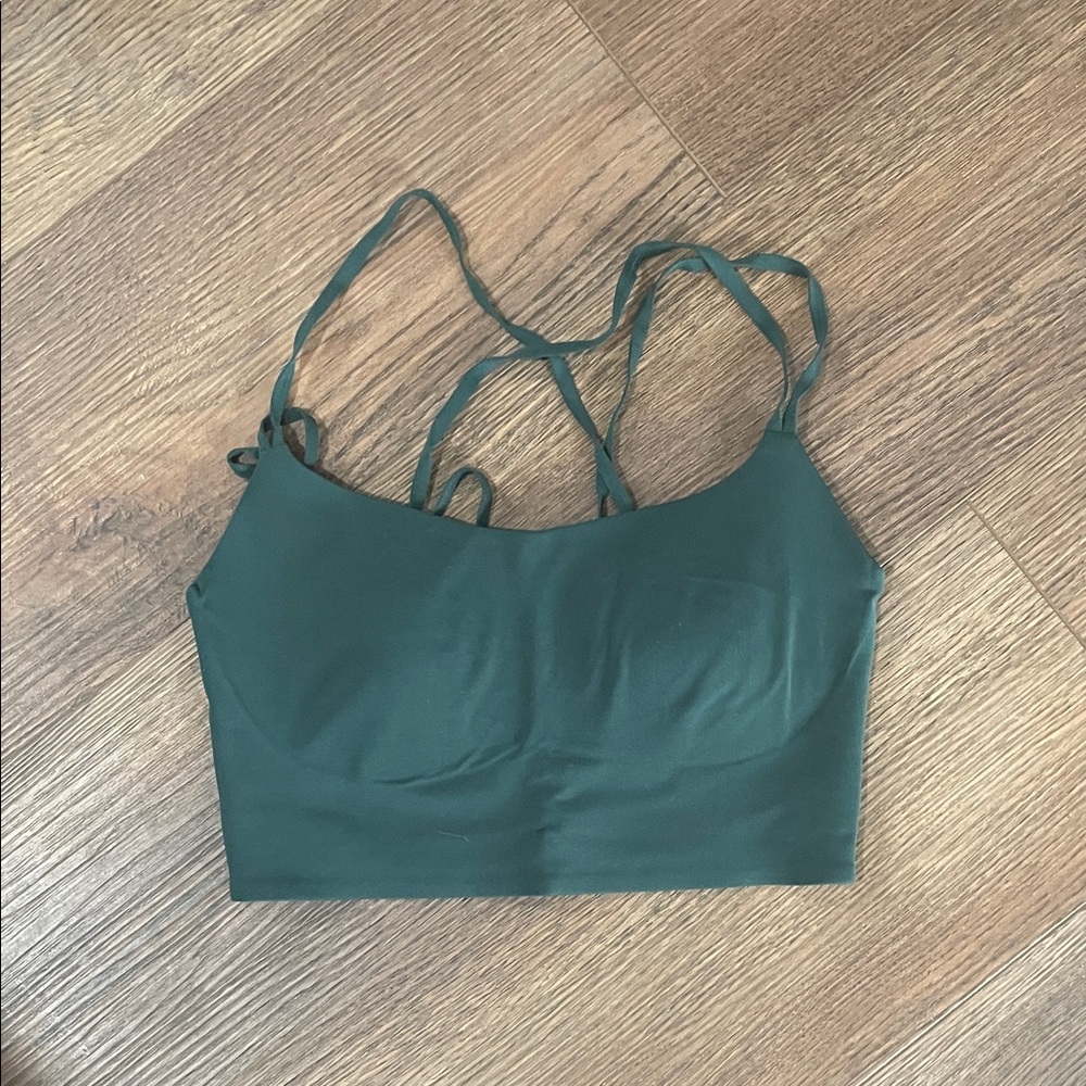 Chic Dark Green Strappy Bralette